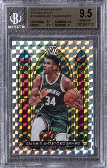 2019-20 Panini Mosaic #7 Giannis Antetokounmpo Stained Glass - BGS GEM MINT 9.5